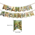 Detailed size view of vintage Easter banners showing 15x20cm dimensions and retro patterns - Style 3 (Swallowtail Vintage Design)