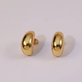 Polierte goldene Tropfen-Ohrstecker aus Titanstahl mit elegantem Metallic-Finish - Goldene Wassertropfen Ohrringe