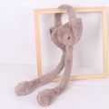 Cute khaki plush earmuffs with moving rabbit ears and detailed embroidery for kids - One Size / Rabbit-Coffee