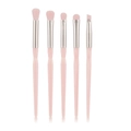 5-teiliges rosa Augen-Make-up-Pinsel-Set mit Diamant-Griffen und silbernen Zwingen - Rosa