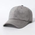 Minimalist grey velvet baseball cap with structured six-panel design and curved brim - One Size (Winter) / Grey (Short Velvet)
