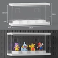 White rectangular acrylic display box with four hexagonal stands for model collection - Figure Display Box 9*28cm - White