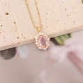 Oval Framed Pink Zirconia Style (5#)
