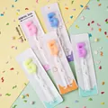 Pastel macaron color birthday number 5 candles in individual cat card packaging - Balloon Number Candles 5