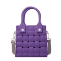 Sac de plage violet en EVA tressé avec bandoulière réglable et poignée solide - 20*19*10 / Violet