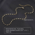Collar de eslabones de corazón en acero inoxidable dorado 3,5 mm sobre seda negra - Corazón