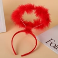 Red fluffy feather angel halo headband for Halloween and Christmas party costume - Red Angel