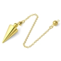 Massives goldenes Metallpendel mit vierstufiger Turmform und Vintage-Hohlkugel-Anhänger - Stil 29