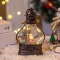 Vintage bronze Christmas lantern with Santa Claus figurine and warm LED lights - Bronze Bottle Santa Claus