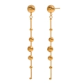 Elegante, mit 18 Karat vergoldete Edelstahl-Ohrstecker mit langen Perlen für Frauen - Gold