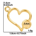 Ciondolo a cuore in acciaio inossidabile dorato per collane fai-da-te con misure 1,6cm x 1,8cm - Ciondolo a cuore / Oro