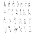 Set of 26 silver alloy A-Z alphabet charms for DIY jewelry making on white background - A-Z Full Set (26 Pieces) / Antique Silver