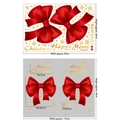 Detailed size chart for Christmas window stickers with red bows and gold snowflakes stickers - Red Bow and Text Set (AMJ960)