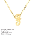 Elegante 14K vergoldete Edelstahlhalskette mit einem kleinen g-Buchstabenanhänger Design - Buchstabe Z / Gold
