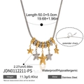 Collana con ciondolo a stella bicolore in acciaio inossidabile e catena a serpente - Stile Giuntato Oro Argento (JDN0112211-PS)