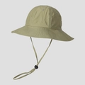 Detail of dark olive quick-dry sun hat with wide brim, air vents and adjustable wind cord - M (56-58cm) / Green