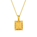 Collier en acier inoxydable plaqué or 18K avec pendentif rectangulaire et lettre I - Lettre I(SP598G-I)