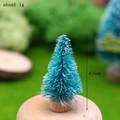 Mini albero di Natale blu in sisal 4,5cm con base in legno per case di bambole - 4.5cm Blu Verde