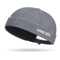 Faded grey washed cotton docker hat with Good Day white embroidery and adjustable strap - Adjustable / Gray