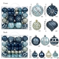 Set di palline di Natale blu e oro in varie dimensioni e finiture festive - Blu Notte