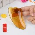 Planche Gua Sha en résine ambrée pour massage facial et raffermissement du cou - Plaque de Massage Triangulaire / Ambre
