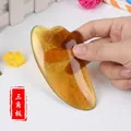 Amber resin triangle Gua Sha board for facial massage and neck lifting therapy - Triangle Massage Plate / Amber