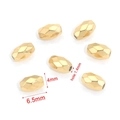 6.5mm gold faceted stainless steel spacer beads with 1.4mm hole for DIY jewelry making - 6.5x4mm / Gold