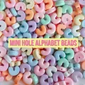Mini macaron colored resin beads with side holes for DIY crafts and jewelry projects - Letter C / 1 Piece