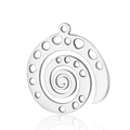 Colgante de caracol de acero inoxidable plateado pulido con geometría láser hueca - Plateado (LA405-1)