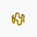 Minimalist 18K gold plated wavy ring with a bright yellow enamel two-tone finish - US 7 / Yellow Wave