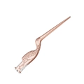 Rose gold metal ear cleaner in elegant crane bird shape with soft tip and glowing light feature - Luminous Tweezer / Rose Gold