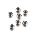 Set mit sieben silbernen Edelstahl-Verstellperlen für DIY-Schmuckherstellung - 6 mm / Stahlfarbe