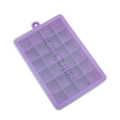 Purple silicone ice cube tray with 24 compartments and hanging hole for easy storage - Purple (With Lid)
