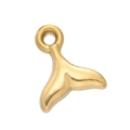 Polished gold whale tail pendant made of stainless steel for DIY jewelry making - 512# Whale Tail Pendant Only / 11*13mm (2 Pieces/Pack) / Gold