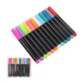 Pack de 12 marqueurs à craie liquide pour tableaux avec corps noirs et capuchons colorés - 12 Pièces/Paquet / Ensemble de 12 Couleurs