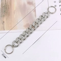 Silver acrylic chain for clog shoes with rhinestones, 235mm length with spring rings - 10 Rhinestone Acrylic (Silver) with Large Buckle