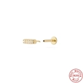 S925 sterling silver gold plated flat back stud earring with white cubic zirconia - Gold #15