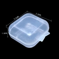 Mini transparent PP plastic jewelry organizer box measuring 3.5cm by 3.5cm for ear studs - Mini Square Rounded Transparent Box