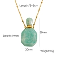 Amazonite gemstone perfume bottle pendant necklace with 14K gold plated chain dimensions - Amazonite