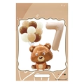 Mocha cream balloon set with cartoon bear and number 7 foil balloon for birthday party - FG37 Bear Theme Number 7