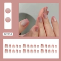 Pink gradient cat-eye press-on nails set with short square shape for women - Glue Type / Peach Cat Eye (MY051)