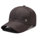 Dunkelbraune Baseballkappe für ältere Herren aus strukturiertem Stoff mit Metall-Logo - Verstellbar / Kaffeebraun