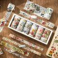 Set di nastri adesivi washi vintage con motivi di farfalle e fiori per decorazioni - Stile Retrò Farfalla e Botanica / Ricordi Floreali Vintage