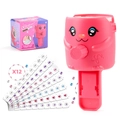 Pink cat-shaped hair jewel machine DIY kit for girls with twelve gem refill sets - Jewel Machine Set (Includes 12 Discs/120 Drills)