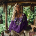 S Purple Embroidered Top (SJWDZ-206710-LLQ-Purple)