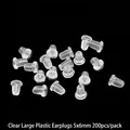 Bulk 200pcs set of large 5x6mm transparent soft plastic earring backs for DIY jewelry making - Large Transparent Earring Stoppers 5*6MM ~200pcs/Bag