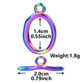 Cierre OT de acero inoxidable arcoíris con anillo de 1,4 cm y barra en T de 2,0 cm de largo - Cierre de Collar / Arcoíris