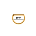 8mm golden D-shaped G23 titanium septum clicker ring for nostril piercing - 8mm / Gold Yellow