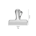 Clip en T de acero inoxidable para bolsas, 6,3x7,8cm, 29g pinza de metal resistente - Mediano / Plateado