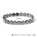 Men's retro hematite bracelet with 2x8mm hexagonal beads and 19cm elastic band - Hexagonal Magnetic 2*8mm